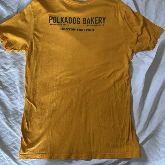 Men’s Large Yellow Fish Tshirt Short Sleeve Polkadog USA - Picture 2 of 2